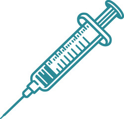 Medical Syringe Vector – Clean and Isolated Injection Icon for Hospital or Pharmacy Design