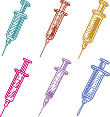 Medical Syringe Vector – Clean and Isolated Injection Icon for Hospital or Pharmacy Design