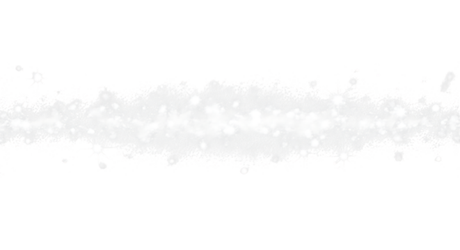 A soft white bokeh light effect with scattered particles on a transparent background