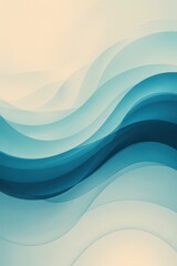 Fototapeta premium Layered Blue Abstract Waves Wall Art 