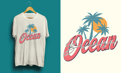 Tropical State of Mind T-Shirt Design – Vintage Beach Style with Palm Trees and Retro Fonts