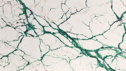 Green vein pattern on white marbled surface showcasing linear branch structures. vein lattice. Illustration
