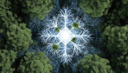 Forest floor, light, crystalline pattern