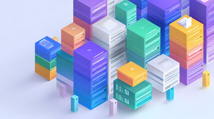 Obraz premium Exploring stacked menu layouts in archive mode scrolling ux trends. stacked layout. Illustration