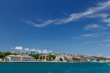Beautiful Istanbul cityscape view from cruise sailing to Bosphorus,Turkey