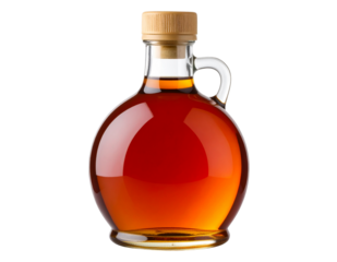 Classic Glass Maple Syrup Bottle with Handle and Amber Syrup