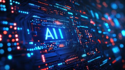 Circuit board with AI text