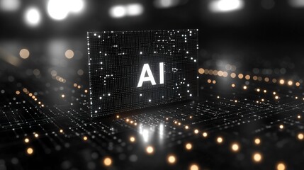 AI technology displayed on a digital circuit board