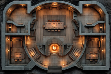 Top-down battle map for Dungeons and Dragons. Top view of battle map. DnD, RPG Map

