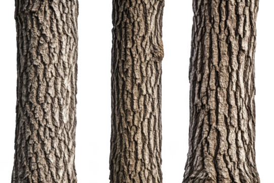 Close Up three trees trunk bark pattern, forest texture and Tree concept.