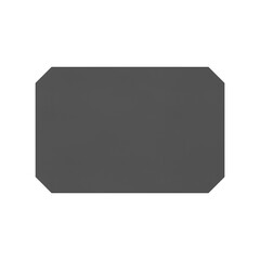 Classic black side table top view, 3D render isolated on transparent background.