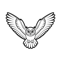 Majestic owl in flight with wings spread wide