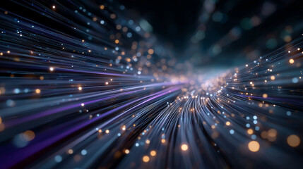 Abstract Fiber Optics: A mesmerizing perspective of illuminated fiber optic strands.