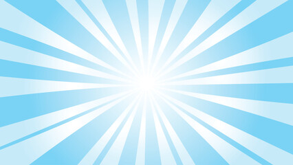 Vibrant Blue Sunburst Background - Retro Radial Rays Pattern