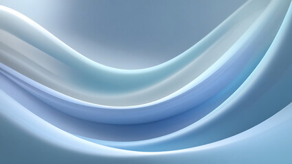 Obraz premium Abstract, flowing waves in a soft gradient of cool blues and aquas. Minimalist and elegant background with a serene, ethereal atmosphere.