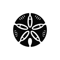 Black and white stylized sand dollar silhouette