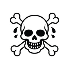 Classic skull and crossbones with tears symbol