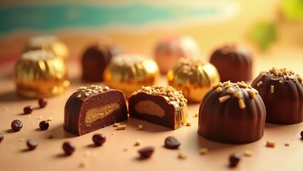 Colorful Assorted Chocolates with a Tropical Vibe