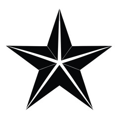 Obraz premium Bold black star with a matte finish and sharp edges, a powerful and modern design.