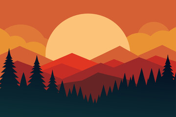 sunset above forest hills