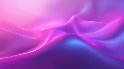 Fototapeta premium Abstract digital artwork depicting flowing, iridescent waves of vibrant pink and purple hues, smoothly transitioning between shades, creating a soft, dreamy, and ethereal effect