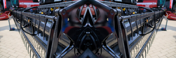 Fototapeta premium Abstract texture, background for design. Agricultural machinery and parts of mechanisms. 