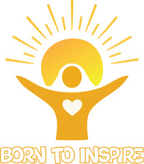 vector illustration of a sun,Born to Inspire