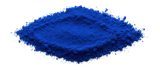 Cobalt blue pigment in powdered form with vibrant blue hue and matte finish