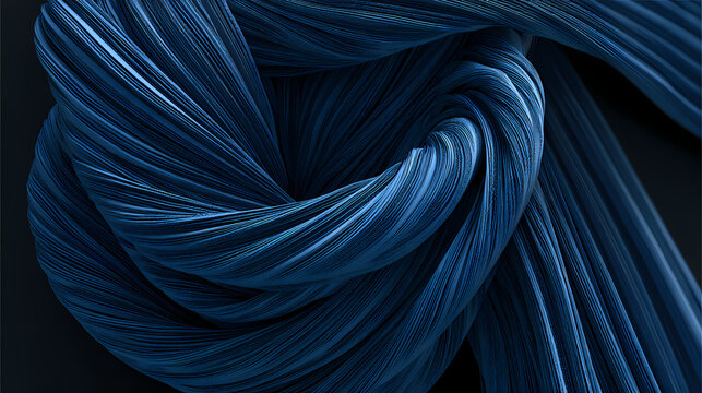 A sophisticated and stylish blue pleated scarf perfect for adding a touch of elegance to any winter or autumn outfit. staple fold. Illustration