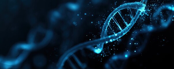 Abstract DNA representation in vibrant blue