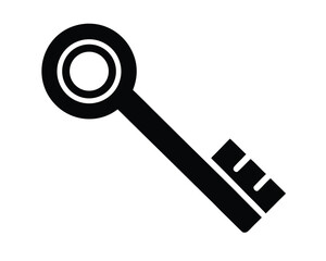 A black key is isolated on white background Ai Generated