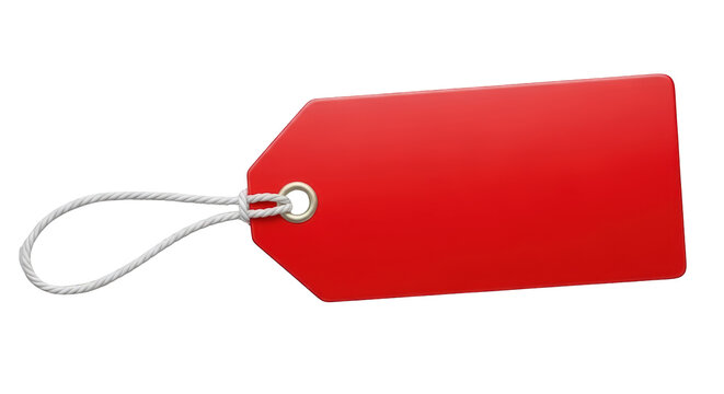 A red blank price tag isolated. featuring tag, price, label. This image is ideal for use in various financial contexts.