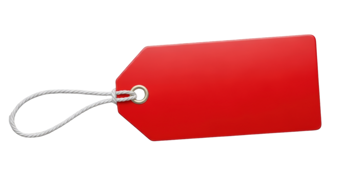 A red blank price tag isolated. featuring tag, price, label. This image is ideal for use in various financial contexts.