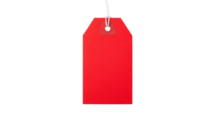 A red blank tag with string 1. featuring tag, red, blank. This image is ideal for use in various financial contexts.