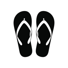 Simple black flip flops with white straps