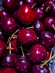 juicy red cherry background vertical