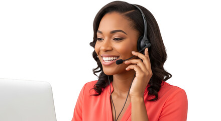 A smiling customer service representative with headset. featuring Customer, service, support. This image is ideal for use in various financial contexts.