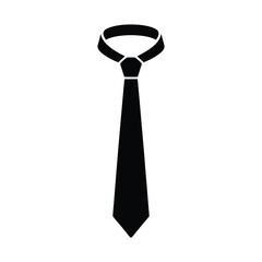 Simple black silhouette of a necktie