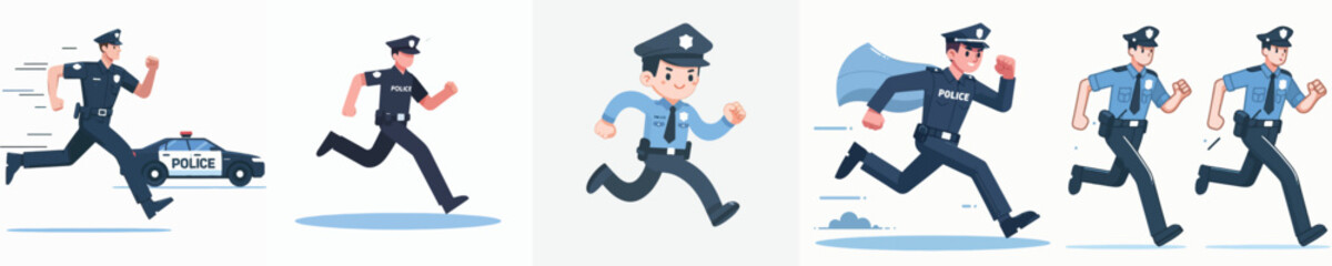 police character vector running
