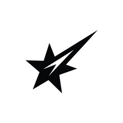 Stylized black shooting star icon