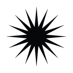 Obraz premium Sharp black starburst silhouette with many points