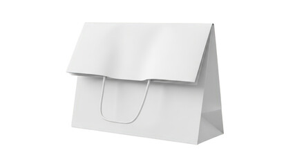 A white paper shopping bag isolated. featuring bag, paper, white. This image is ideal for use in various financial contexts.