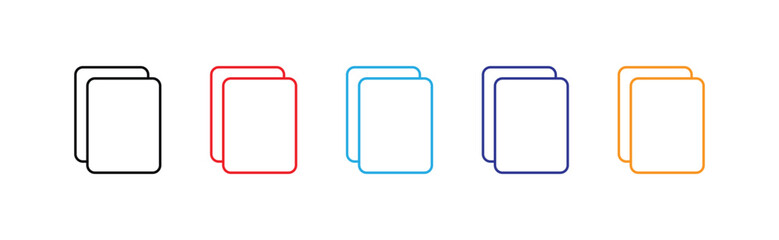 Duplicate and Copy Icon Set – Minimal Line Art Symbols for Tabs, Slides, Sections, and Layer Duplication in UI and Presentation Design
