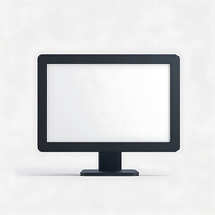 Fototapeta premium Minimalist modern computer monitor with a blank white screen for mockup. Sleek, professional studio shot on a clean off-white background.