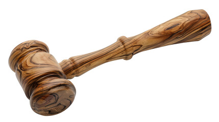 A wooden gavel isolated on white. featuring gavel, wood, wooden. This image is ideal for use in various financial contexts.