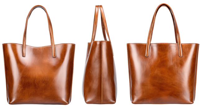 Exquisite craftsmanship, three brown leather bags showcasing timeless design and durability