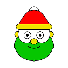outline vector illustration of a santa claus face