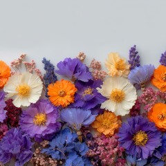 Vibrant Array of Dried Flowers Displaying Colorful Petals and Natural Beauty