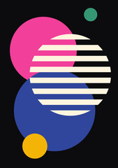 Abstract geometric background. Bauhaus, Memphis minimalist retro poster graphic vector illustration.