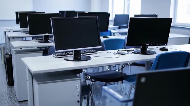 Empty computer lab